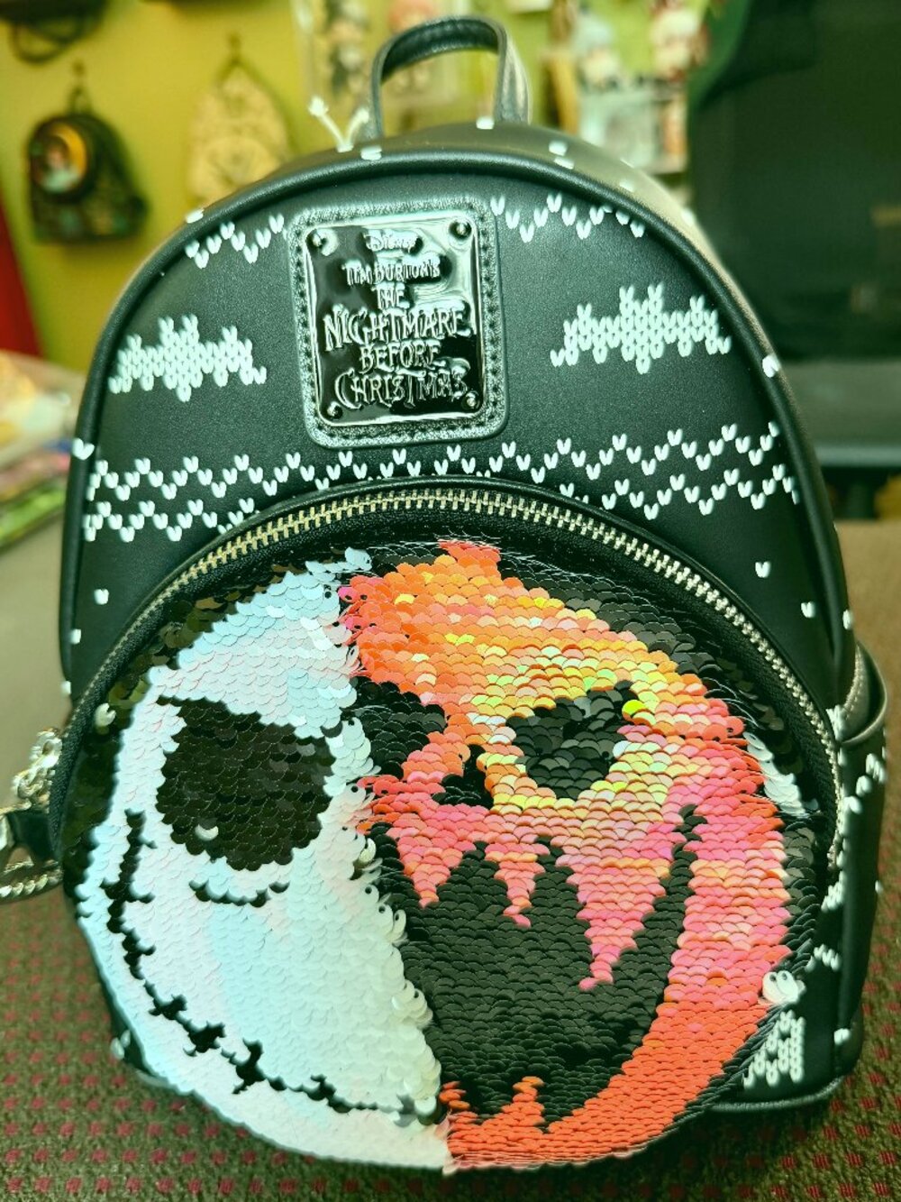 Loungefly Disney NBC Jack Skellington Reversible Sequin Mini Backpack NWT